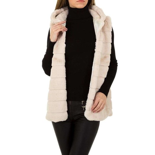 Beige gilet in faux fur.SOLD OUT Sibelle Fashion
