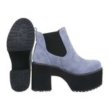 Trendy blauw platform enkellaarsje Izzy._