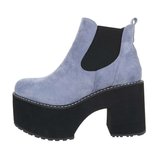 Trendy blauw platform enkellaarsje Izzy._