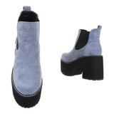 Trendy blauw platform enkellaarsje Izzy._