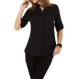 Casual zwarte hemdblouse._