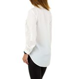 Casual witte hemdblouse._