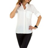 Casual witte hemdblouse._