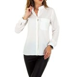 Casual witte hemdblouse._