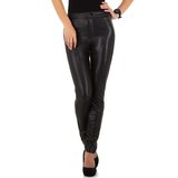 Trendy zwarte leather look broek._