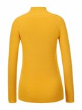 Pull over jaune moutarde en maille._