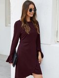 Trendy bordeaux trui-jurk._