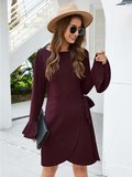 Trendy bordeaux trui-jurk._