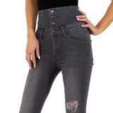 Grijze hoge taille jeans._