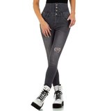 Grijze hoge taille jeans._