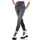 Trendy grijze hoge taille jeans._