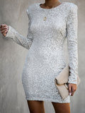 Modieuze witte sequin jurk._