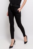 Trendy zwarte hoge taille jeans met riem._