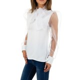 Trendy witte blouse met transparante rug._