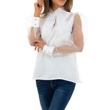 Trendy witte blouse met transparante rug._