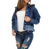 Trendy oversized jeans jacket.Model 3  _