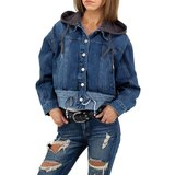 Trendy oversized jeans jacket.Model 3  _