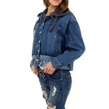 Trendy oversized jeans jacket.Model 3  _