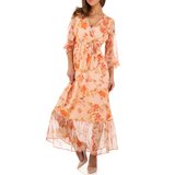 Trendy rose-mix  maxi jurk met bloemmotief._