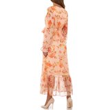 Trendy rose-mix  maxi jurk met bloemmotief._