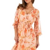 Trendy rose-mix  maxi jurk met bloemmotief._