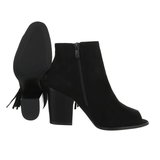 Trendy zwart enkellaarsje Charita met peeptoe.SOLD OUT_