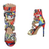 Gekleurde sandaal met strass Dana._