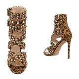 Leopard sandaal met strass Dana._