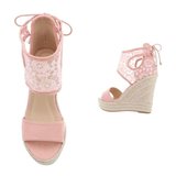 Zomerse rose wedge sandaal Celie._