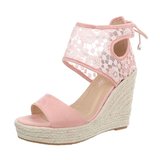 Zomerse rose wedge sandaal Celie._