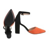 Classy oranje/zwarte pump Isabelle._