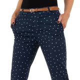 Classy donker blauwe chino broek met print._