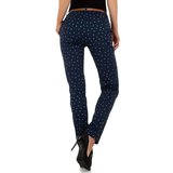 Classy donker blauwe chino broek met print._