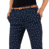 Classy donker blauwe 3/4 chino broek met print._