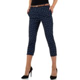 Classy donker blauwe 3/4 chino broek met print._