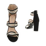 Fashion zwarte hoge strappy sandaal Saar._