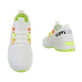 Fashion wit/groene lage sneaker Laura._