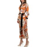 Casual maxi jurk met mixed oranje kleuren._