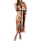 Casual maxi jurk met mixed oranje kleuren._