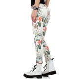 Fashion witte jeans floral._