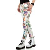 Fashion witte jeans floral._