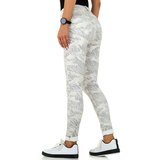 Trendy wit/zilveren camou jeans._