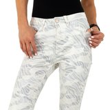 Trendy wit/zilveren camou jeans._