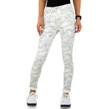 Trendy wit/zilveren camou jeans._