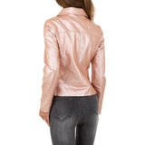 Trendy rose biker jacket in leatherlook._