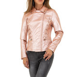 Trendy rose biker jacket in leatherlook._