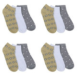 Assortiment van 12 paar dames sokken met hart grijs/wit/olive.37-41_