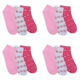 Assortiment van 12 paar dames sokken met hart rose/wit/rood.35-38_