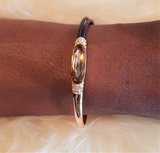 Luxe gouden fashion armband met gele edelsteen.SOLD OUT_