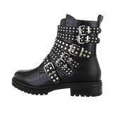 Zwarte croco print boot Davin._